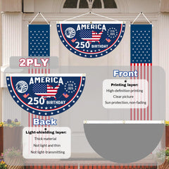 AYTHSRIC 2PCS USA flag wall display suitable for indoor decor and events.