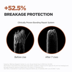 AYUNCHE Enrich Bonding Leave-In Cream applied to dry ends for frizz control