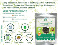 AYURVEDASHREE whole long pepper in bowl; vibrant spice for savory dishes.