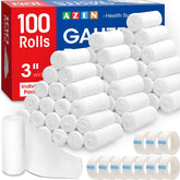 AZEN gauze rolls, 3in x 4.1yds, ideal for clean dressing and wound care tasks