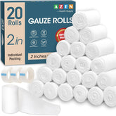 AZEN 20 pack gauze roll bundle for convenient home first aid and dressing prep.
