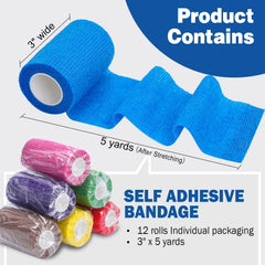 AZEN 3in x 5yd bandage wrap roll used for quick dressing changes.