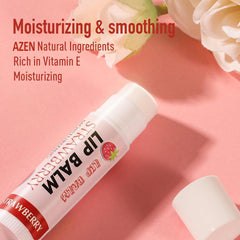 AZEN lip balm with vitamin E nourishes and softens very dry lips.