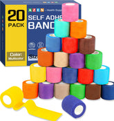 AZEN self-adhesive bandage wrap 20-roll color pack for secure, residue-free dressing.