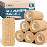 AZEN self-adhesive bandage wrap in skin color adheres to itself without sticking to skin.