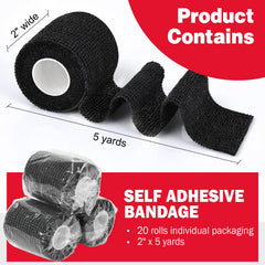 AZEN bandage wrap rolls close-up highlighting self-adhesion and clean removal