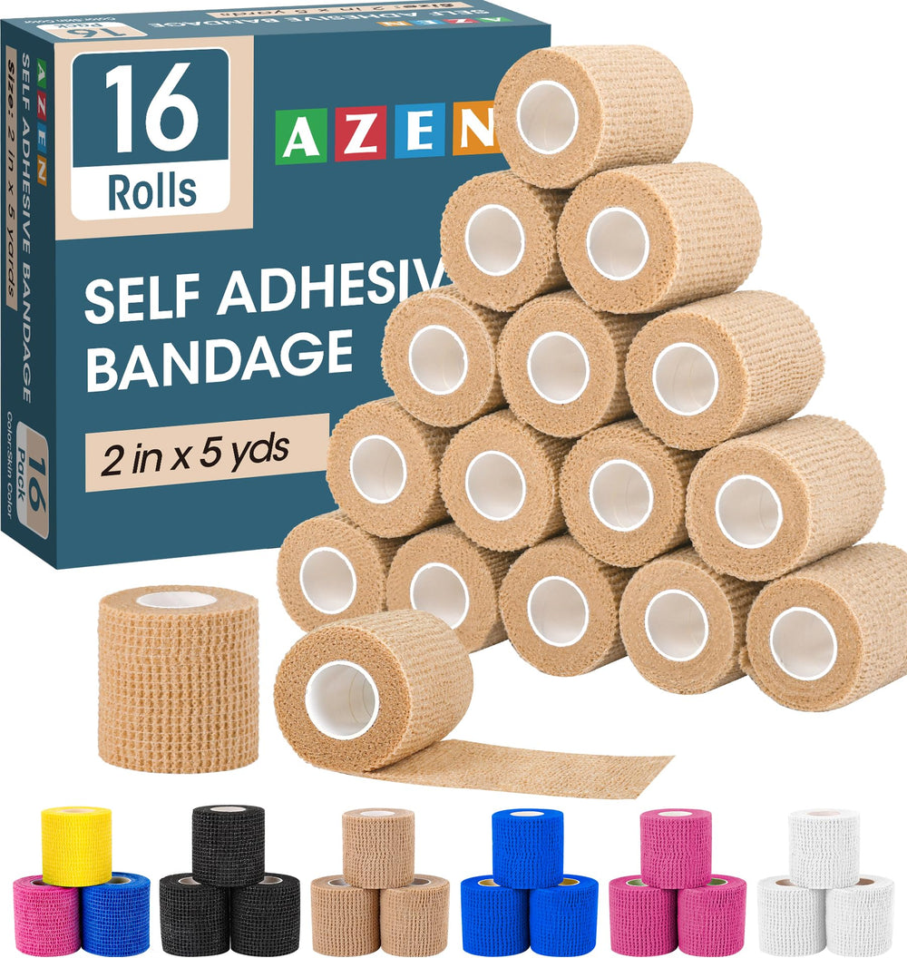AZEN self-adhesive bandage wrap roll in skin color for quick, clean application