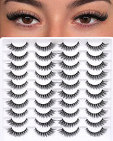 Azenlo false eyelashes with wispy style for natural daytime look.