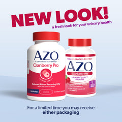 AZO Cranberry Pro label shows Pacran benefits and nutrition details.
