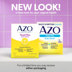 AZO Yeast Plus Dual Relief capsules ready for on-demand support.