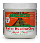 Aztec Secret Indian Healing Clay jar close-up for deep pore cleansing.