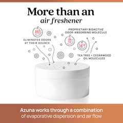 Azuna Gel formulation close-up, plant-powered formula for pet-safe air refresh.