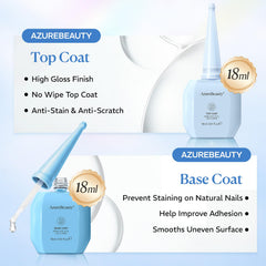 AzureBeauty 18ml gel top coat delivers a high gloss finish.