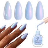 AzureBeauty Celestial Blue nail polish bottle showing vibrant color and quick-dry finish.