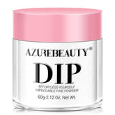 AZUREBEAUTY Clear 60g dip powder as a versatile base for color builds