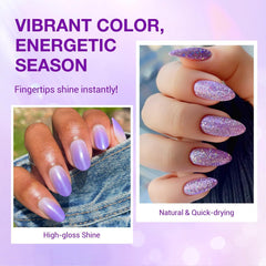 AZUREBEAUTY nail polish set aurora violet shade adds a radiant flash under light.