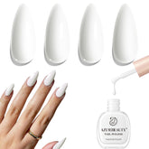 AzureBeauty Warm White Nail Polish bottle showing quick coverage and smooth finish.
