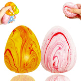 Azurphoric Stress Egg marble orange pink closeup for tactile relief and focus.