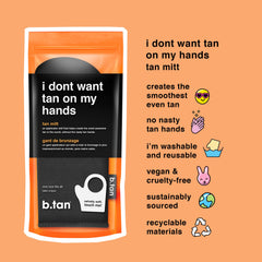 B.TAN dual-sided mitt design offers versatile left or right handed tanning
