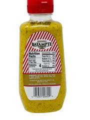 Ba-Tampte Mustard pack-2 pour shot demonstrates easy dispensing during meals.