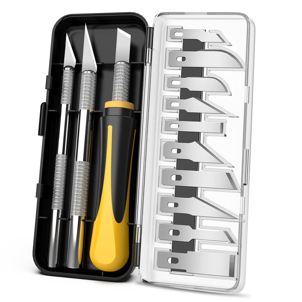 BaBaYang Exacto knife set with storage box for organized portable cutting.