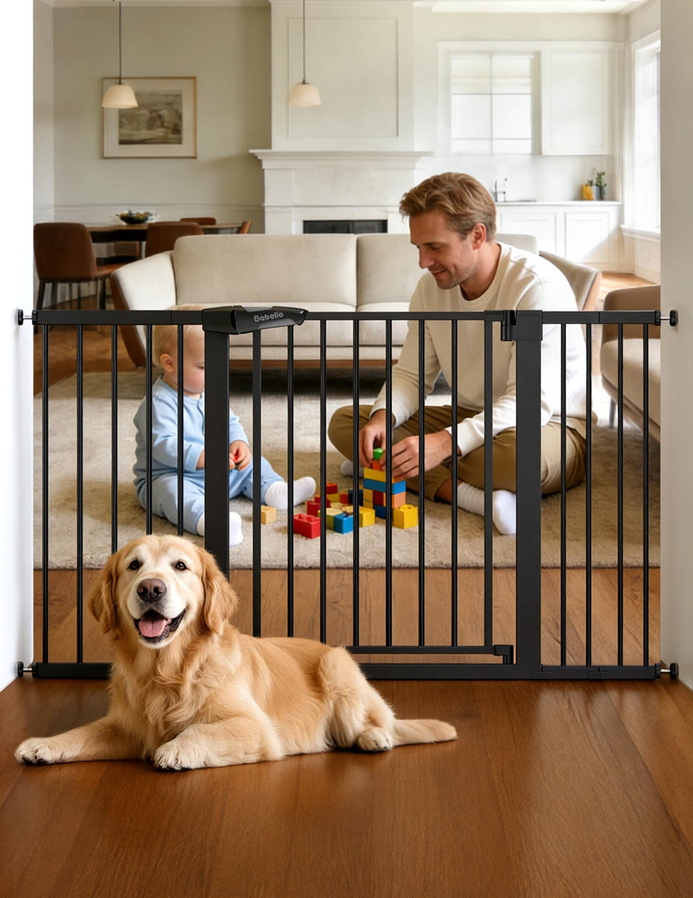 Babelio PressGuard P7 wide gate in doorway provides wide coverage for stairs and doorways