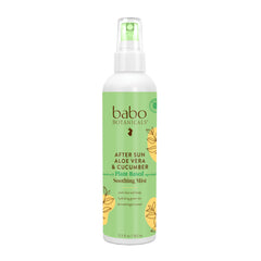 Babo Botanicals After Sun Soothing Mist bottle for touch-free after-sun care