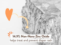 Babo Botanicals diaper rash spray label highlighting moisture barrier.