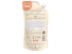 Close-up of refill pouch spout for easy dispensing by BABO Botanicals