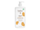 Babo Botanicals sensitive baby lotion pump bottle for easy one-hand daily use.