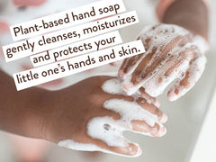 Babo Botanicals sensitive hand soap foam action as it dispenses easy lather.
