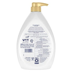Baby Dove Melanin-rich Skin Nourishment creamy-lather demonstrates a mild cleansing ritual for baby's bath.