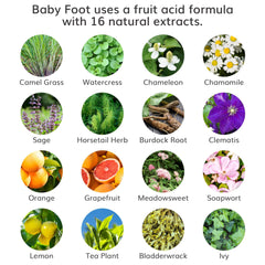 Baby Foot lavender-scented peel bottle shown for calming aromatherapy