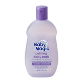 Baby Magic Calming Bath lavender pour evokes soothing bedtime calm for baby.