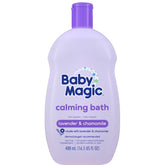 Baby Magic Calming Bath pour creates a gentle lather for bedtime routines.