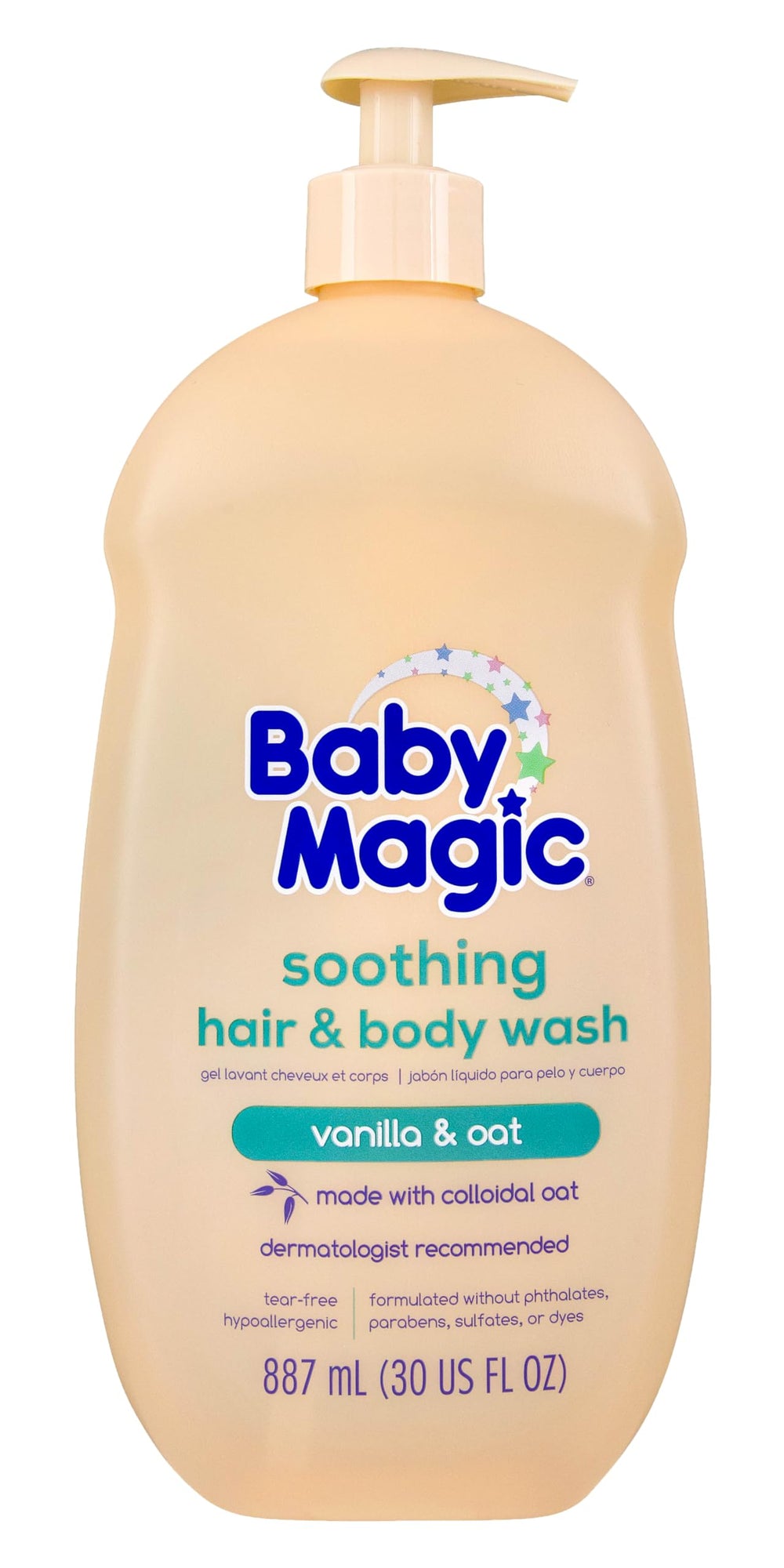 Baby Magic Soothing Hair & Body Wash bottle with vanilla oat for gentle cleansing