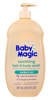 Baby Magic Soothing Hair & Body Wash bottle with vanilla oat for gentle cleansing