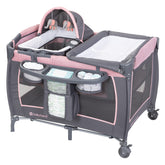 Baby Trend Lil' Snooze Deluxe III bassinet with canopy offers a cozy sleep-ready spot