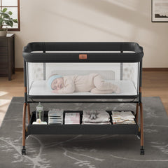 BabyBond bassinet with mattress provides a plush newborn sleep surface