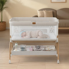 BabyBond bassinet bedside setup with easy access for nighttime care
