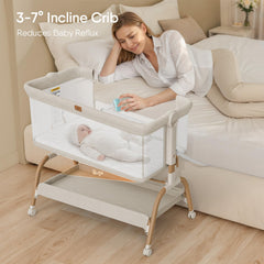 BabyBond bassinet full-mesh sides provide visibility and airflow
