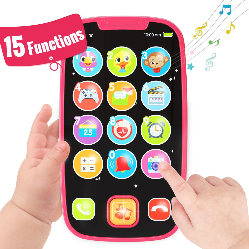 BABYFUNY pink toy phone for early learning and safe play.