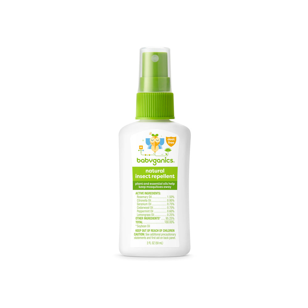 Babyganics Insect Spray bottle pour for easy outdoor application with family in mind.