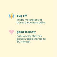 Close-up of BabyGanics mosquito repellent lotion with SPF 50 and quick rub-in.