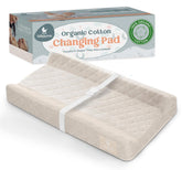 Babylicious contoured changing pad cover close-up shows organic cotton softness for sensitive skin.