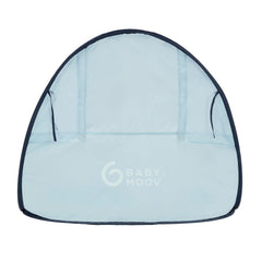 Babymoov anti-UV tent back window view enables airflow for a cooler baby.
