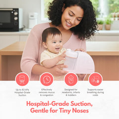 BabySmile S504 control panel enables easy one-handed operation for soothing during use.