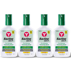 Bactine Max bottle front ready for cleansing and numbing relief during minor injuries.