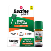 Bactine MAX liquid bandage bottle with lidocaine for quick relief and wound protection.
