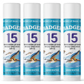Badger Mineral Sunscreen Lip Balm SPF 15 tube offering reef-safe protection.
